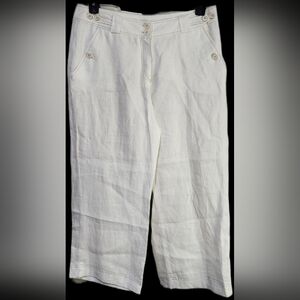 Seiden Sticker Women's Ivory Linen Pants Size 12